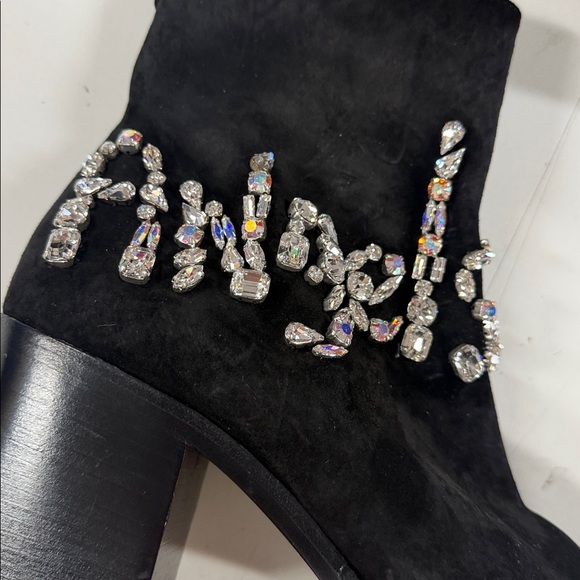 Christian Louboutin Angels Heeled Ankle Boots Crystal Embellished Suede NEW PR13 - Picture 7 of 9